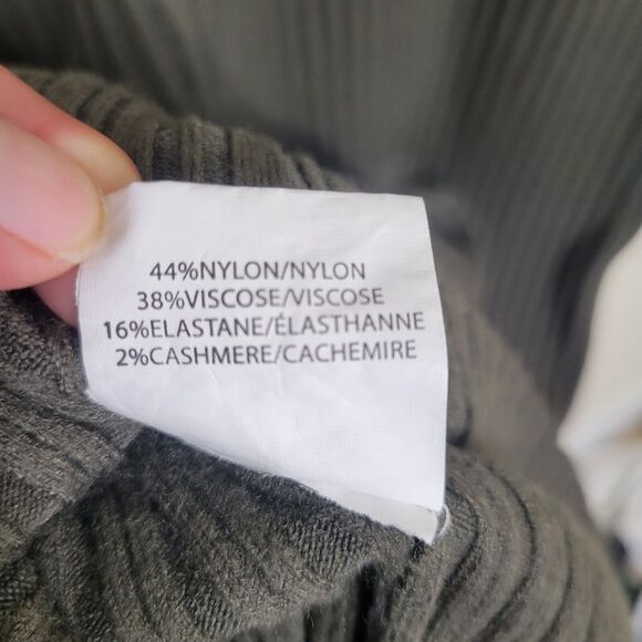 RAMY BROOK Pilar Cut Out Stretch Knit Ribbed Sweater Midi Dress Large In Olive - Picture 10 of 14